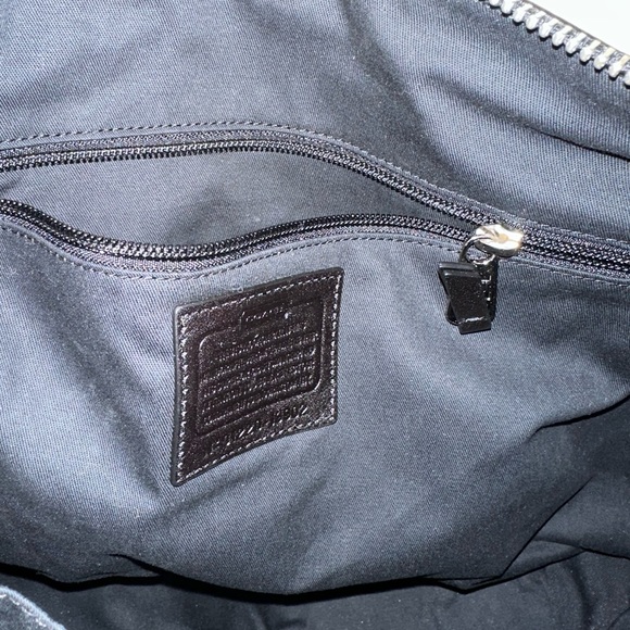 Coach Colorblock Legacy Leather Satchel Black Navy - Picture 7 of 10